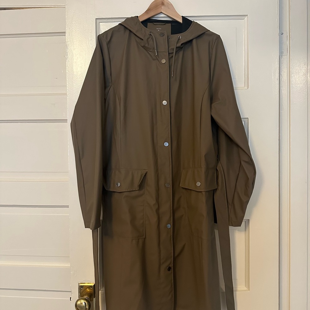 Rains Curve Long Belted Raincoat Jacket Women’s Size XL